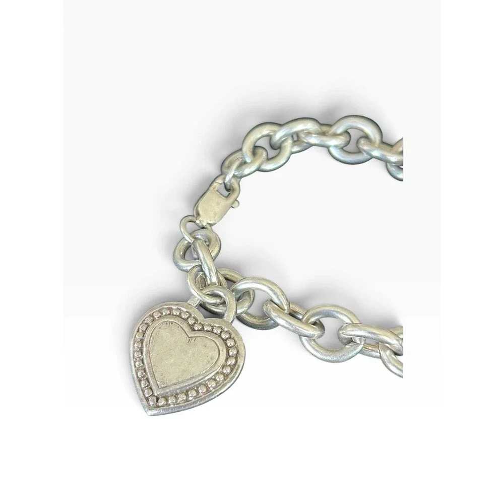 Judith Ripka 925 Sterling Silver Charm Bracelet 66g Heart Charms Designer